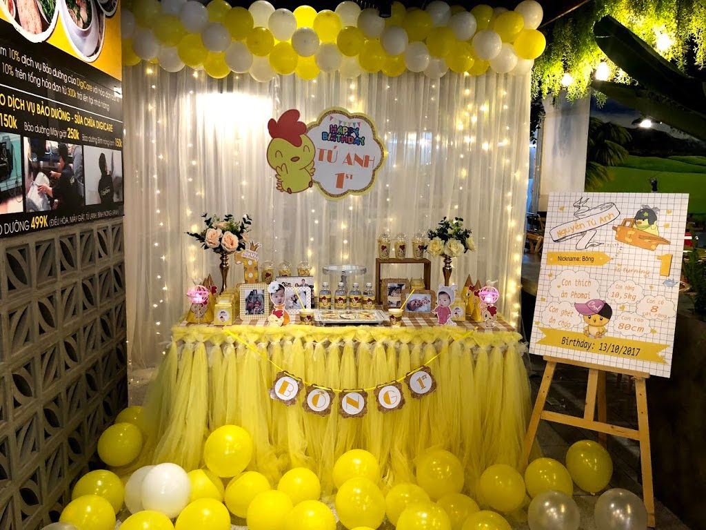 Trang trí sinh nhật cho bé trai 1 tuổi tại Hà Nội siêu dễ thương