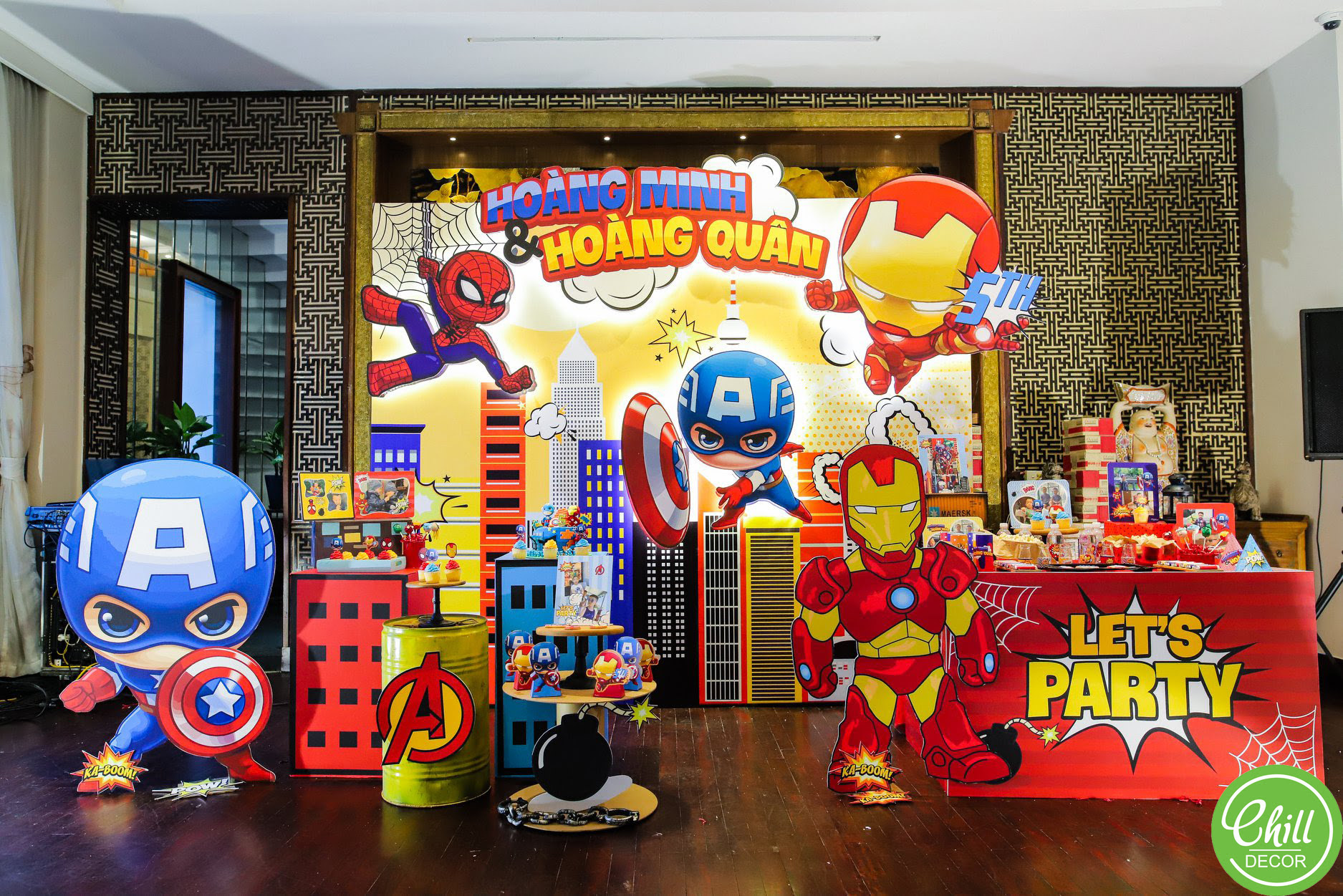Trang trí sinh nhật cho bé chủ đề siêu nhân tại Hà Nội - Chill decor